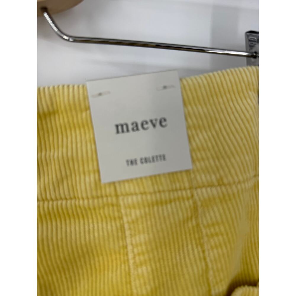 Anthropologie Maeve Colette Cropped Wide Leg Corduroy Pants Sz 28 Light Yellow - Picture 6 of 11
